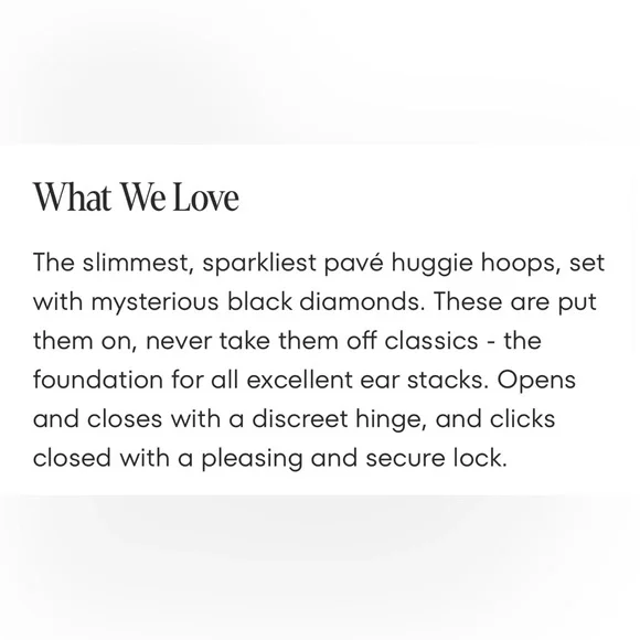 Catbird Fairy Light Black Diamond Hoops (Like-New; Gold/Black;14k) - Picture 6 of 13